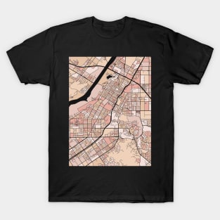 Riverside Map Pattern in Soft Pink Pastels T-Shirt